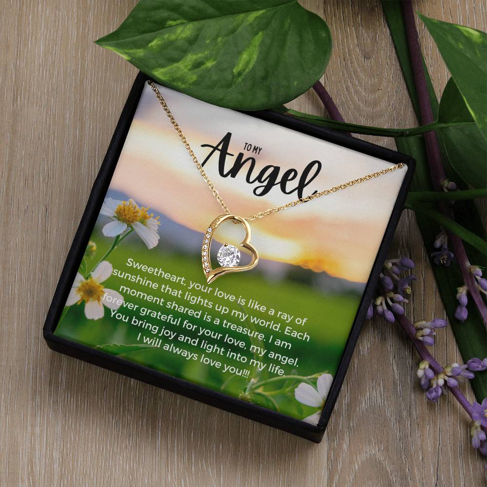 To My Angel | Enchanted Forever Love Necklace: Captivating Token of Affection 💘🎵🎁