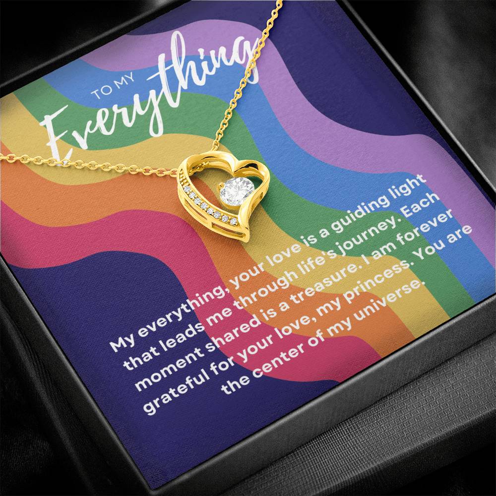 To My Everything | Sparkling Devotion Pendant Necklace: Forever Love Symbol💖🌈💎