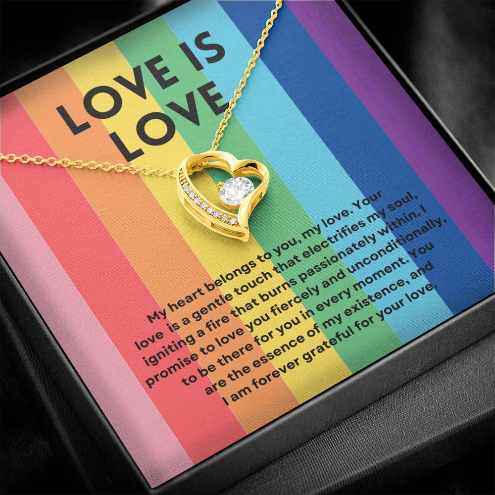 Love Is Love | Radiant Forever Love Necklace: Brilliant Keepsake of Enduring Affection 💞🌈🎁