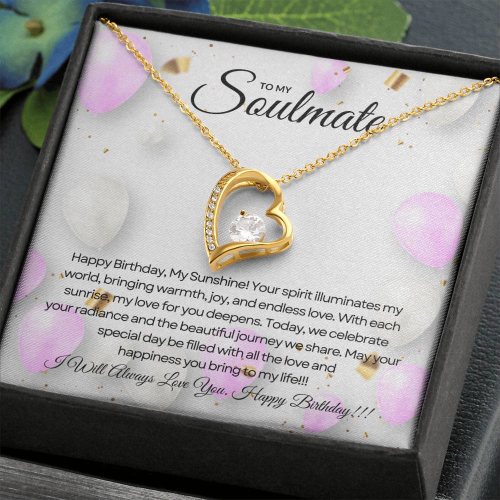 To My Love For Birthday | Radiant Heart Celebration Necklace 💝🎉🌟