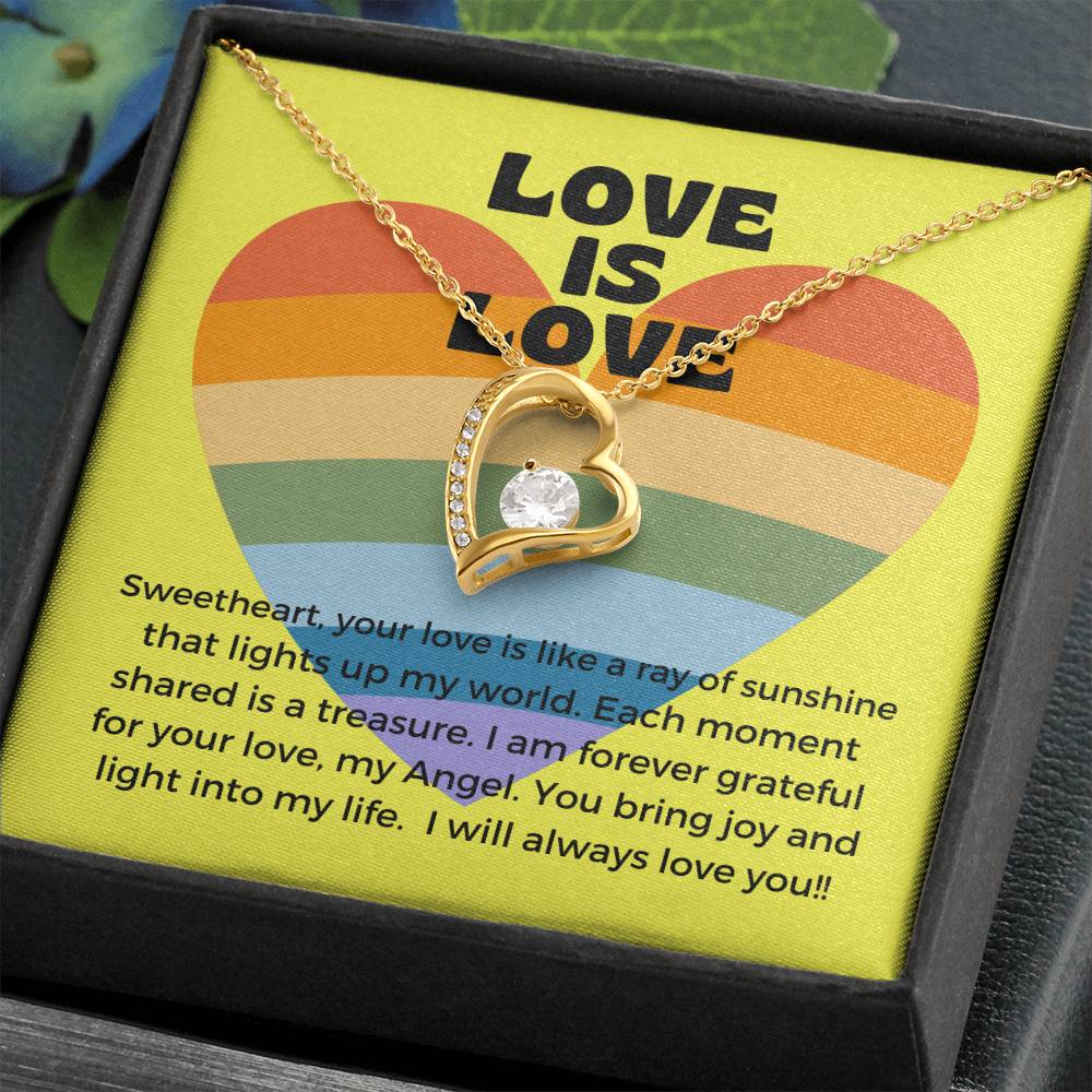 Love Is Love | Radiant Forever Love Necklace: Shining Symbol of Timeless Affection ✨💖⌛️ 💖🌈💍