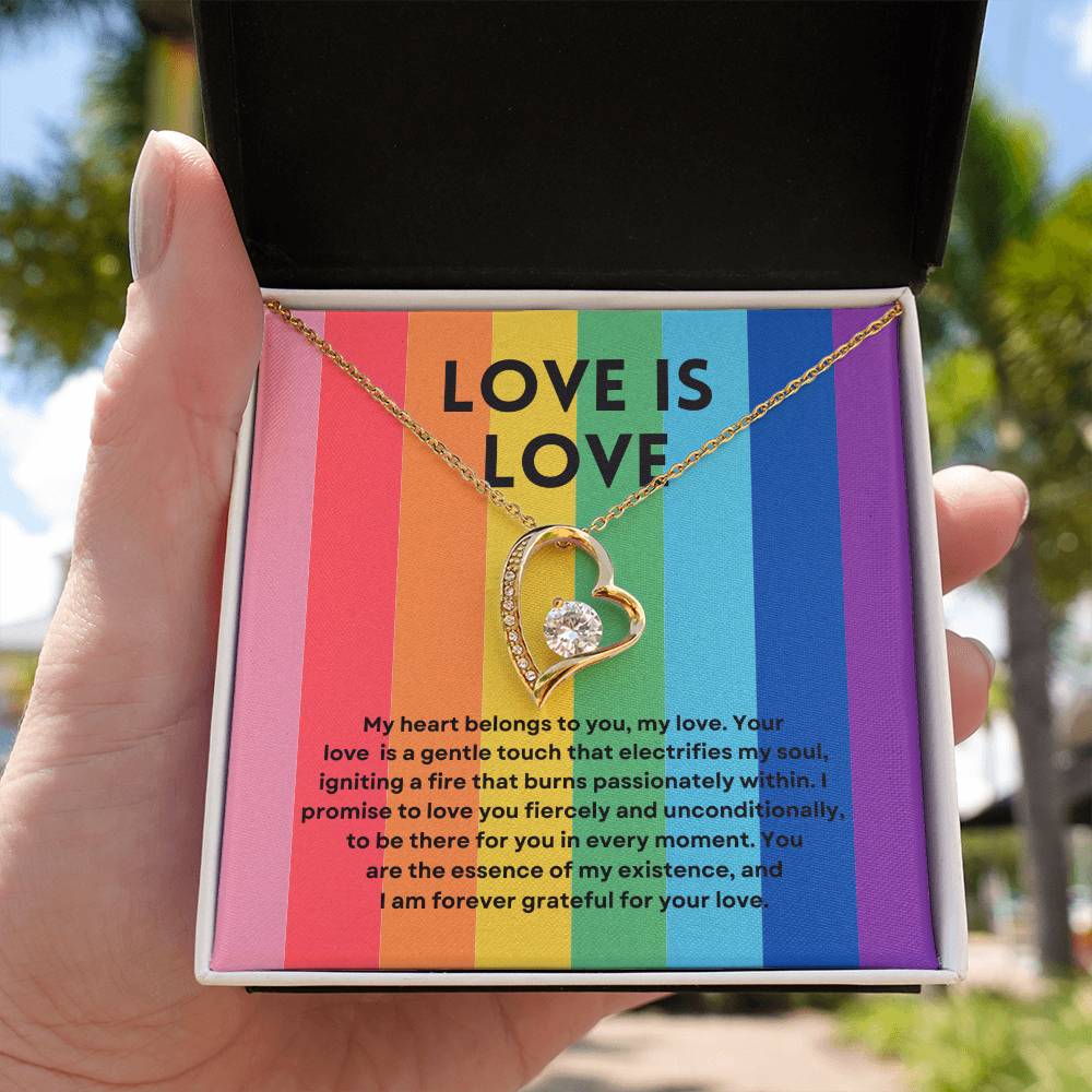 Love Is Love | Radiant Forever Love Necklace: Brilliant Keepsake of Enduring Affection 💞🌈🎁